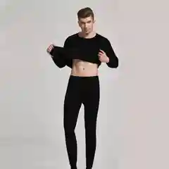 Тёмно-серый термобелье с начесом, мужское термобелье, кальсоны, комплект термобелья, зимнее термобелье