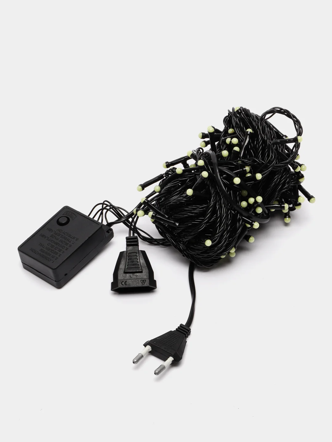 Белый уличная гирлянда-нить, LED, на черном проводе, 15 м