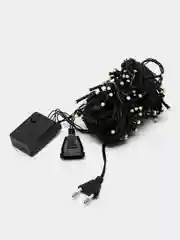 Белый уличная гирлянда-нить, LED, на черном проводе, 15 м