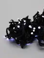 Белый уличная гирлянда-нить, LED, на черном проводе, 15 м