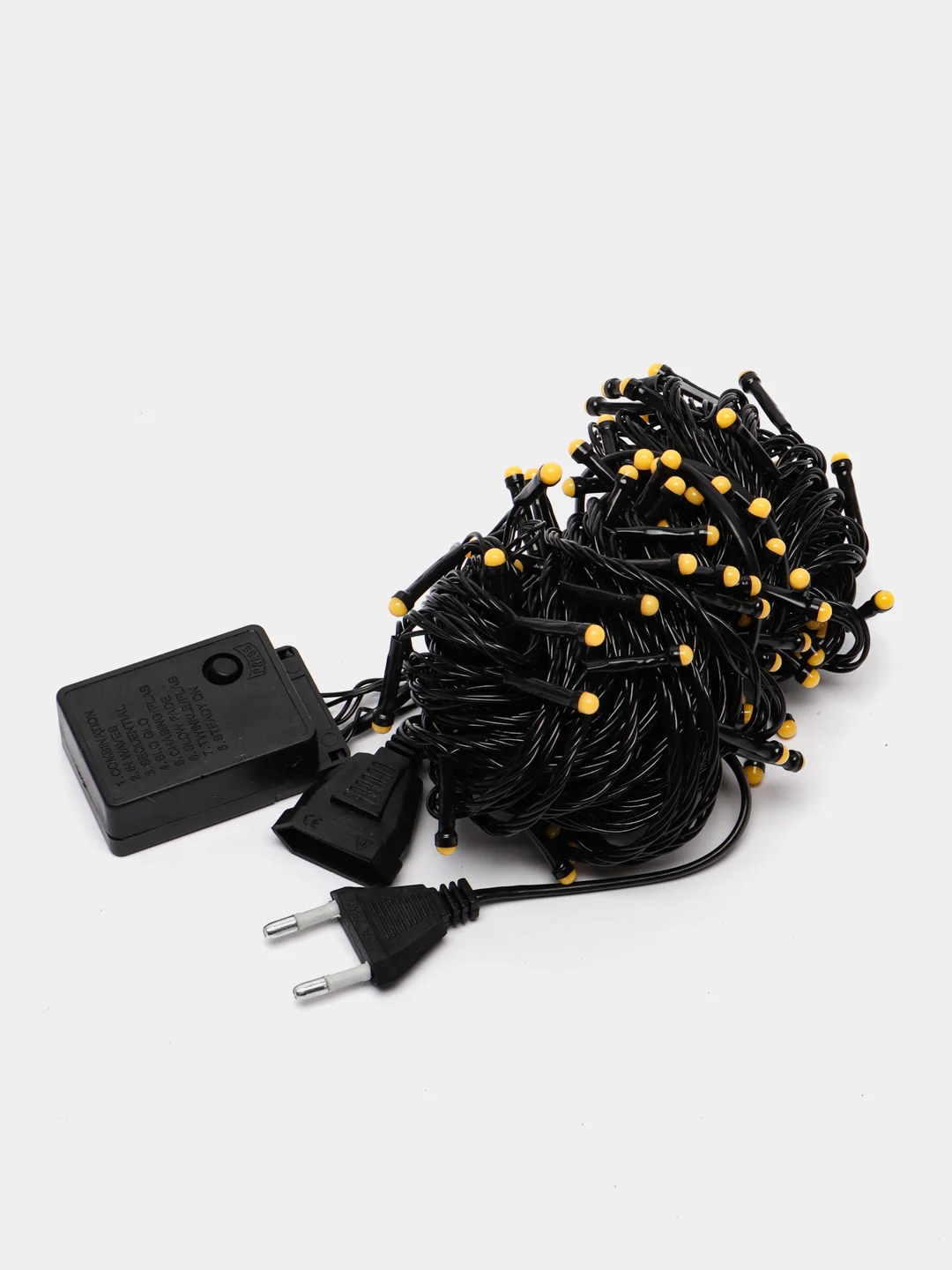 Желтый уличная гирлянда-нить, LED, на черном проводе, 15 м