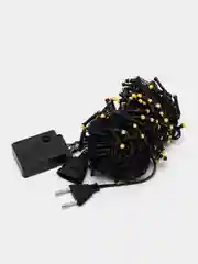 Желтый уличная гирлянда-нить, LED, на черном проводе, 15 м