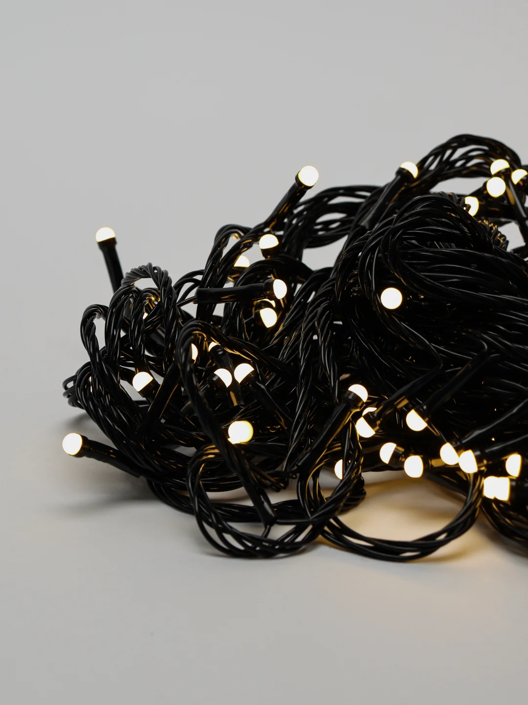 Желтый уличная гирлянда-нить, LED, на черном проводе, 15 м