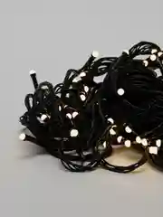 Желтый уличная гирлянда-нить, LED, на черном проводе, 15 м