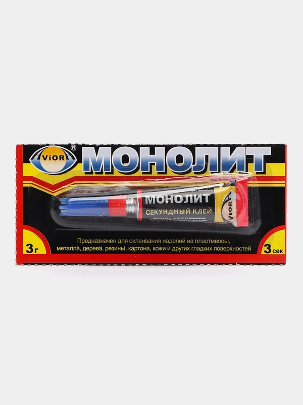 Супер-клей моментальный секундный "Монолит", 3 грамма