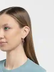 Красный овальные серьги "Сердце"