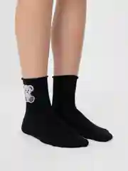 Черный женские носки со стразами