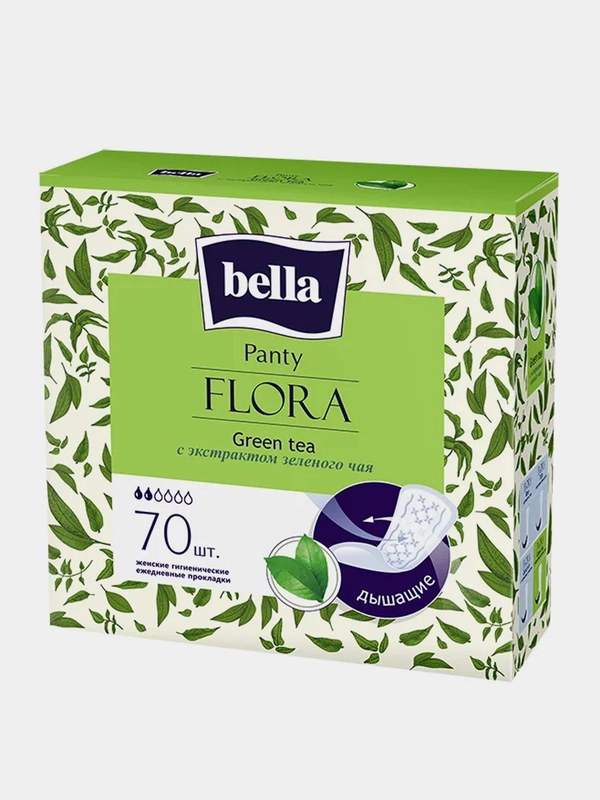 Прокладки ежедневные Bella Panty FLORA Green tea, 70 штук