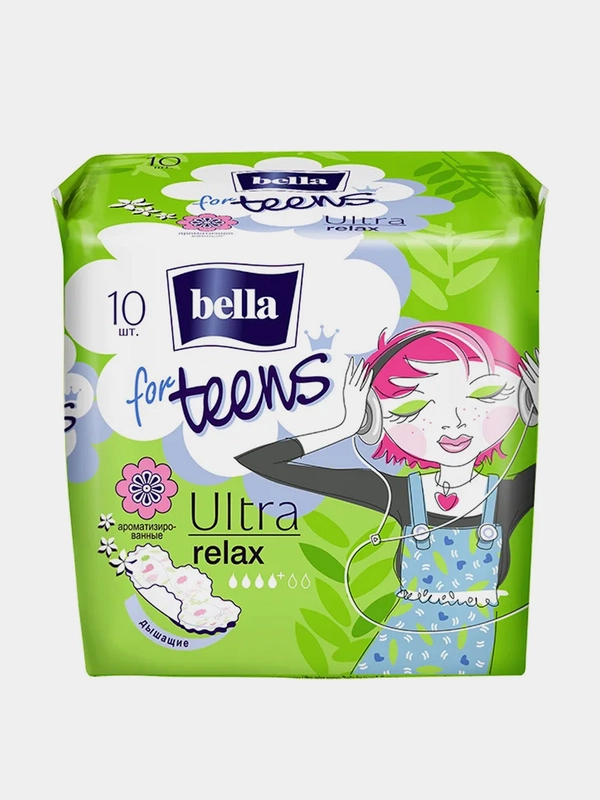 Прокладки супертонкие Bella For Teens "Ultra relax", 10 штук