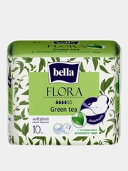 Прокладки Bella FLORA Green tea, 10 штук