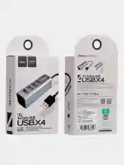 Серый usb разветвитель на 4 порта Hoco HB1