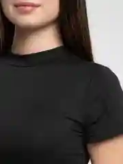 Черный топ женский укороченный, на завязках