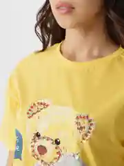 Желтый футболка женская