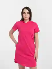 Фуксия платье женское домашнее с капюшоном,  хлопок