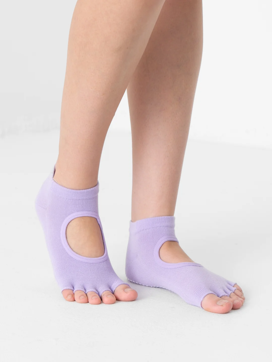 Лавандовый носки для йоги антискользящие, пилатеса Non slip
