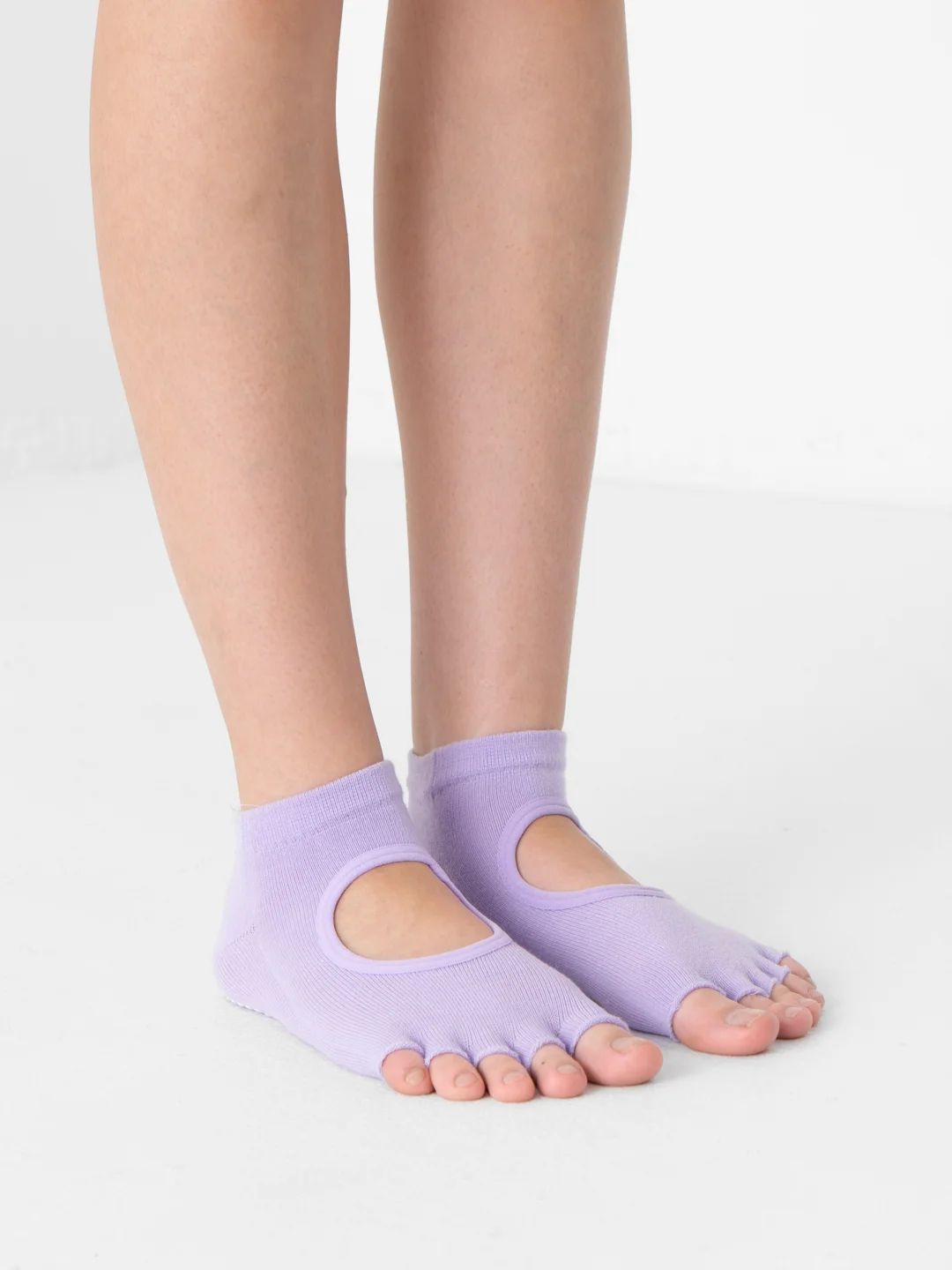 Лавандовый носки для йоги антискользящие, пилатеса Non slip