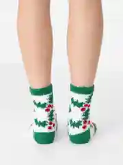 Зеленый носки махровые, женские, новогодние, Emily
