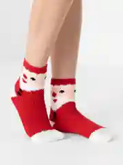 Алый носки махровые, женские, новогодние, Emily