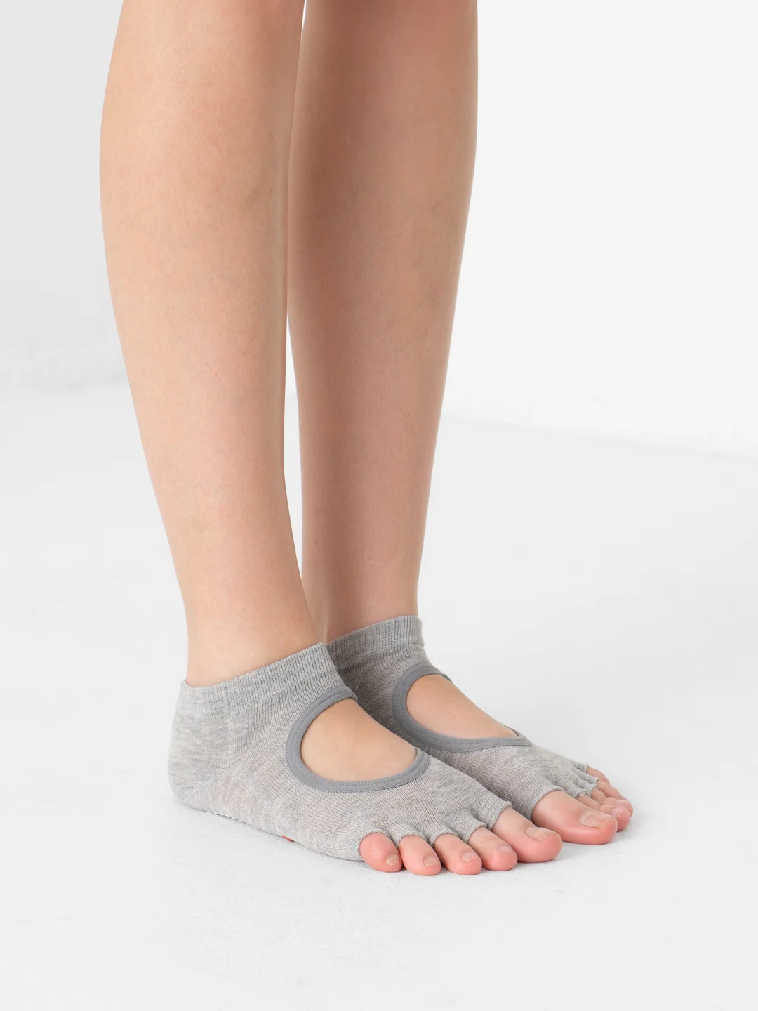 Серый носки для йоги антискользящие, пилатеса Non slip