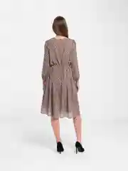Бежевый меланж платье женское шифоновое