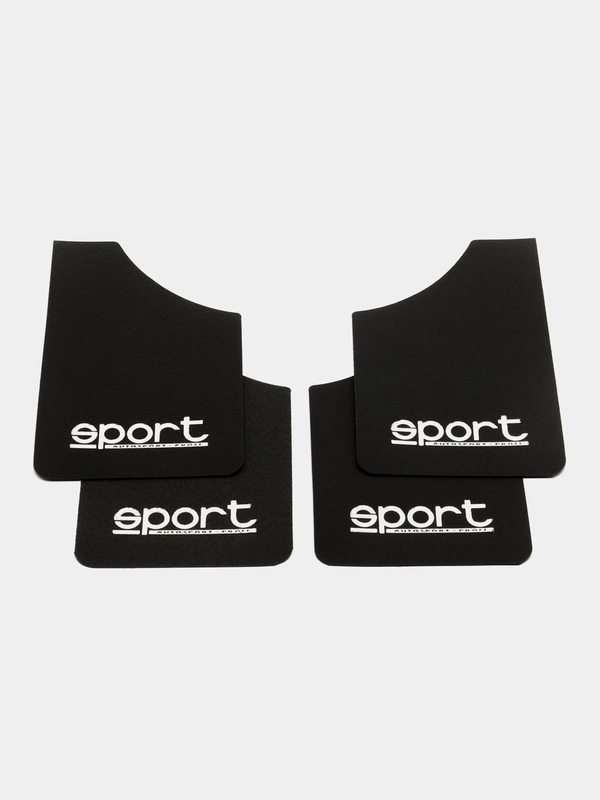 Брызговики универсальные SPORT для легковых автомобилей, цвет черный, комплект 4 штуки