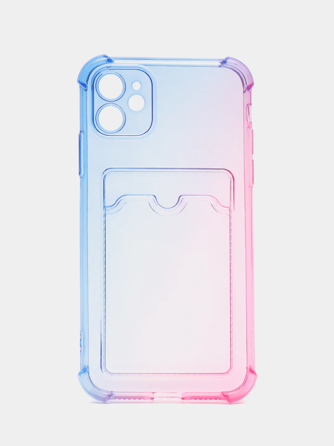 Синий меланж чехол для iPhone XR, 11, 12, 13, 14, Pro, Pro Max, 7 / 8, 7 Plus, с карманом для карт