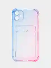 Синий меланж чехол для iPhone XR, 11, 12, 13, 14, Pro, Pro Max, 7 / 8, 7 Plus, с карманом для карт