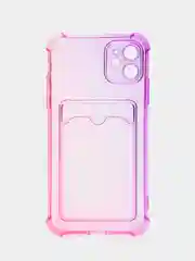 Фиолетовый чехол для iPhone XR, 11, 12, 13, 14, Pro, Pro Max, 7 / 8, 7 Plus, с карманом для карт
