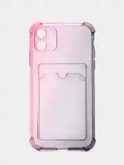 Тёмно-розовый чехол для iPhone XR, 11, 12, 13, 14, Pro, Pro Max, 7 / 8, 7 Plus, с карманом для карт