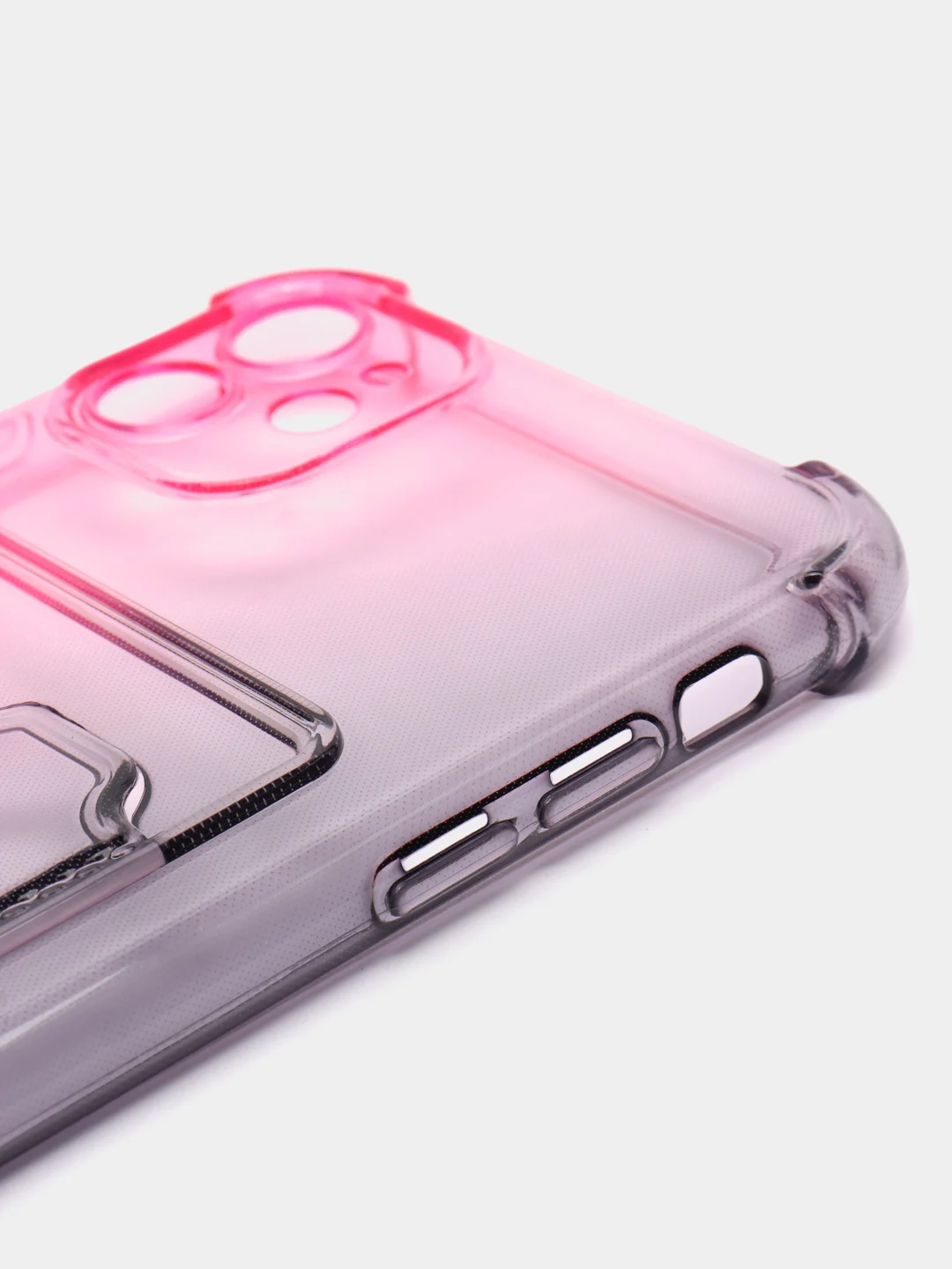 Тёмно-розовый чехол для iPhone XR, 11, 12, 13, 14, Pro, Pro Max, 7 / 8, 7 Plus, с карманом для карт