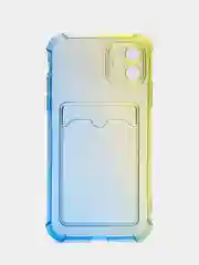 Золотистый хаки чехол для iPhone XR, 11, 12, 13, 14, Pro, Pro Max, 7 / 8, 7 Plus, с карманом для карт