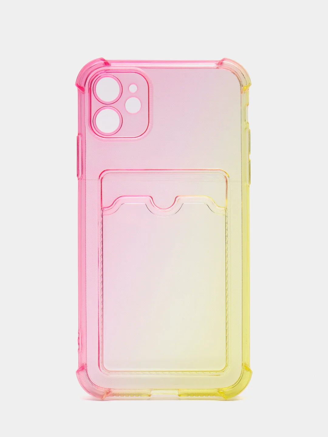 Пастельно-коралловый чехол для iPhone XR, 11, 12, 13, 14, Pro, Pro Max, 7 / 8, 7 Plus, с карманом для карт