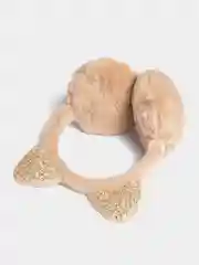 Бежевый наушники детские меховые / Наушники зимние с мехом, теплые