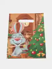 Коричневый пакет новогодний,5 шт ,20*30