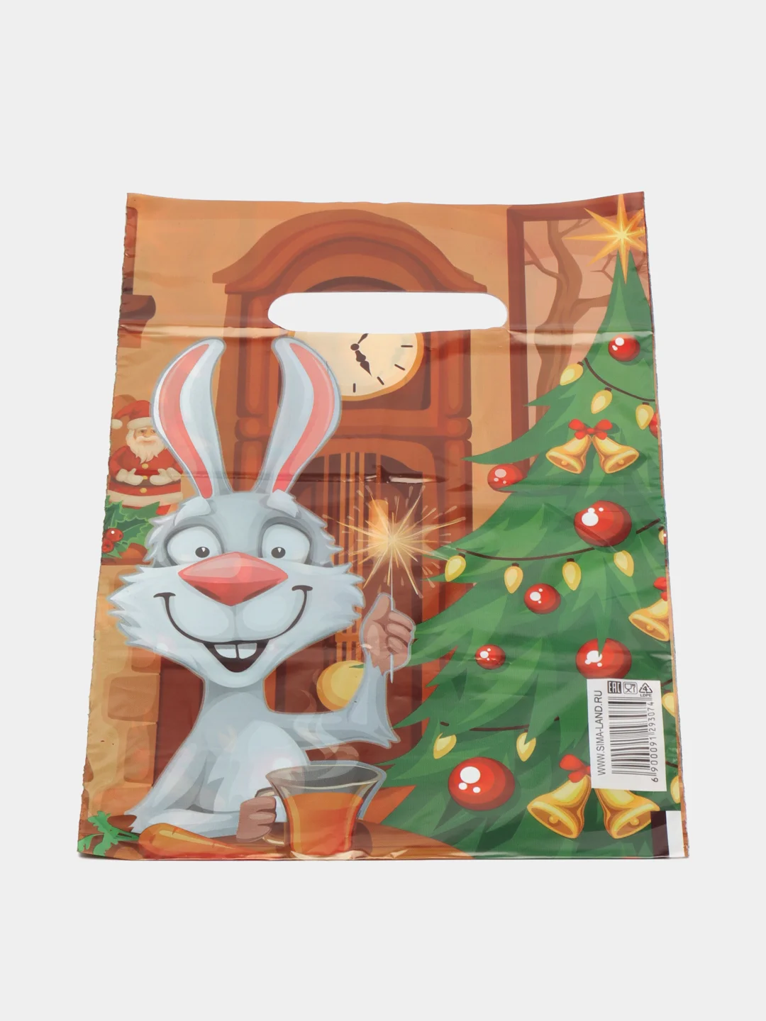 Коричневый пакет новогодний,5 шт ,20*30