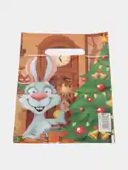 Коричневый пакет новогодний,5 шт ,20*30