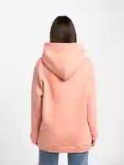 Кораллово-розовый худи женское, оверсайз, утепленное, с капюшоном