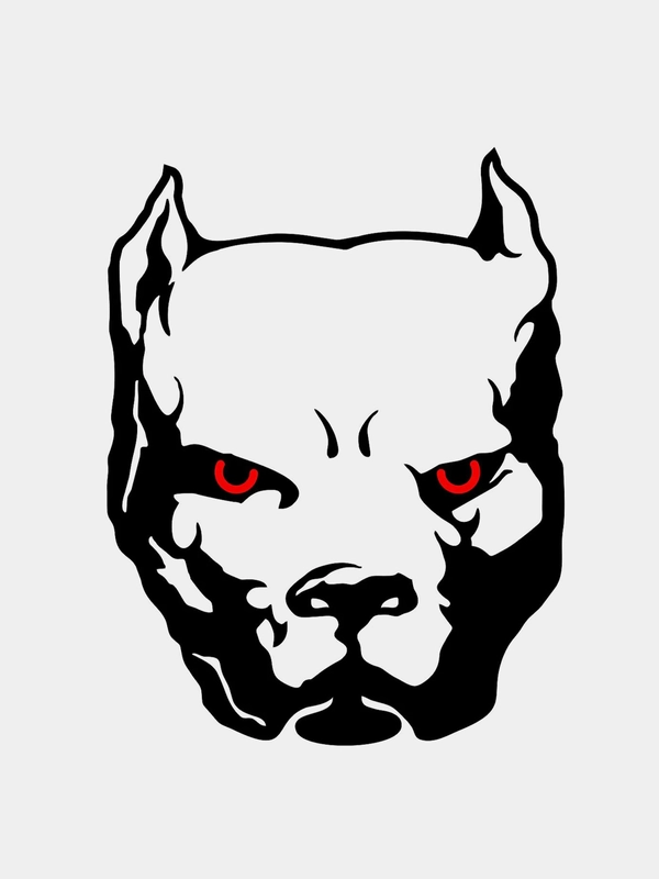 Наклейка на авто "Питбуль , pit bull " БЕЗ ФОНА