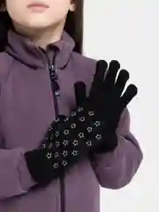 Черный перчатки вязаные, детские, 5-12 лет