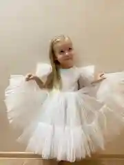 Белый нарядное платье для девочки/ праздничное платье