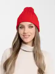 Красный шапка женская, вязаная