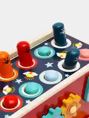 Игрушка-стучалка, бизиборд, каталка "Слоник", Игровой развивающий детский центр 4 в 1