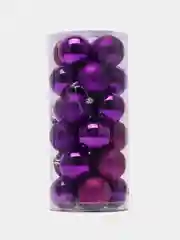 Фиолетовый набор ёлочных игрушек, 24 штуки, диаметр 6см (большие)