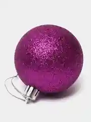 Фиолетовый набор ёлочных игрушек, 24 штуки, диаметр 6см (большие)