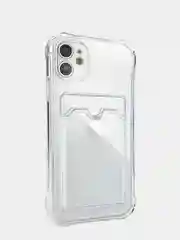 Лавандовый чехол для iPhone XR, 11, 12, 13, 14, Pro, Pro Max, 7, 8+, с карманом для карт, прозрачный