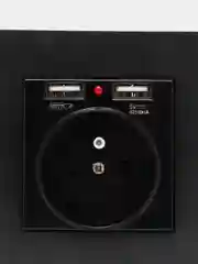 Черный настенная розетка, с USB разъемами