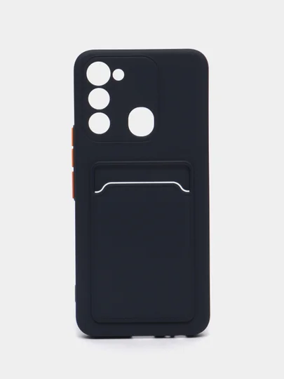 Красный чехол TECNO SPARK 8C  / TECNO SPARK GO 2022 с защитой камеры, карман для пластиковой карты