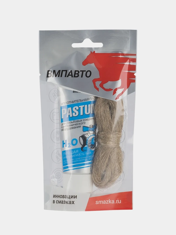 Паста для уплотнения резьбовых соединений Pastum H2O (Набор со льном) 25г туба, лен 7 г