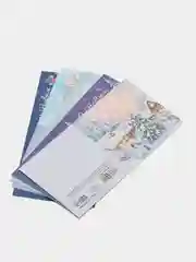 Багровый открытка "Новый год", 7х7 в наборе 5 штук