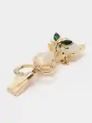 Кремовый брошь "Кошка", с опаловым камнем